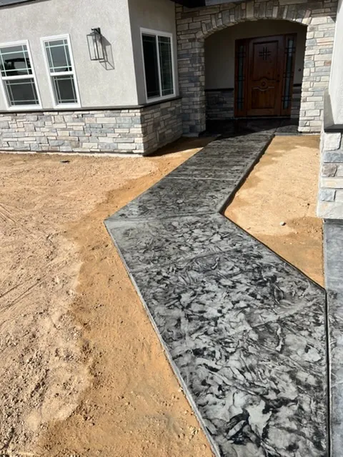 Custom walkway with finished architectural arches